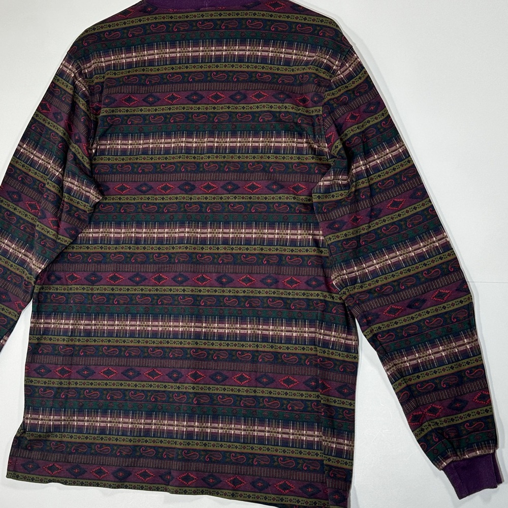 Vintage Lands End Aztec Western Long Sleeve Shirt Mens Size Large 42-44 USA Made - Picture 15 of 15